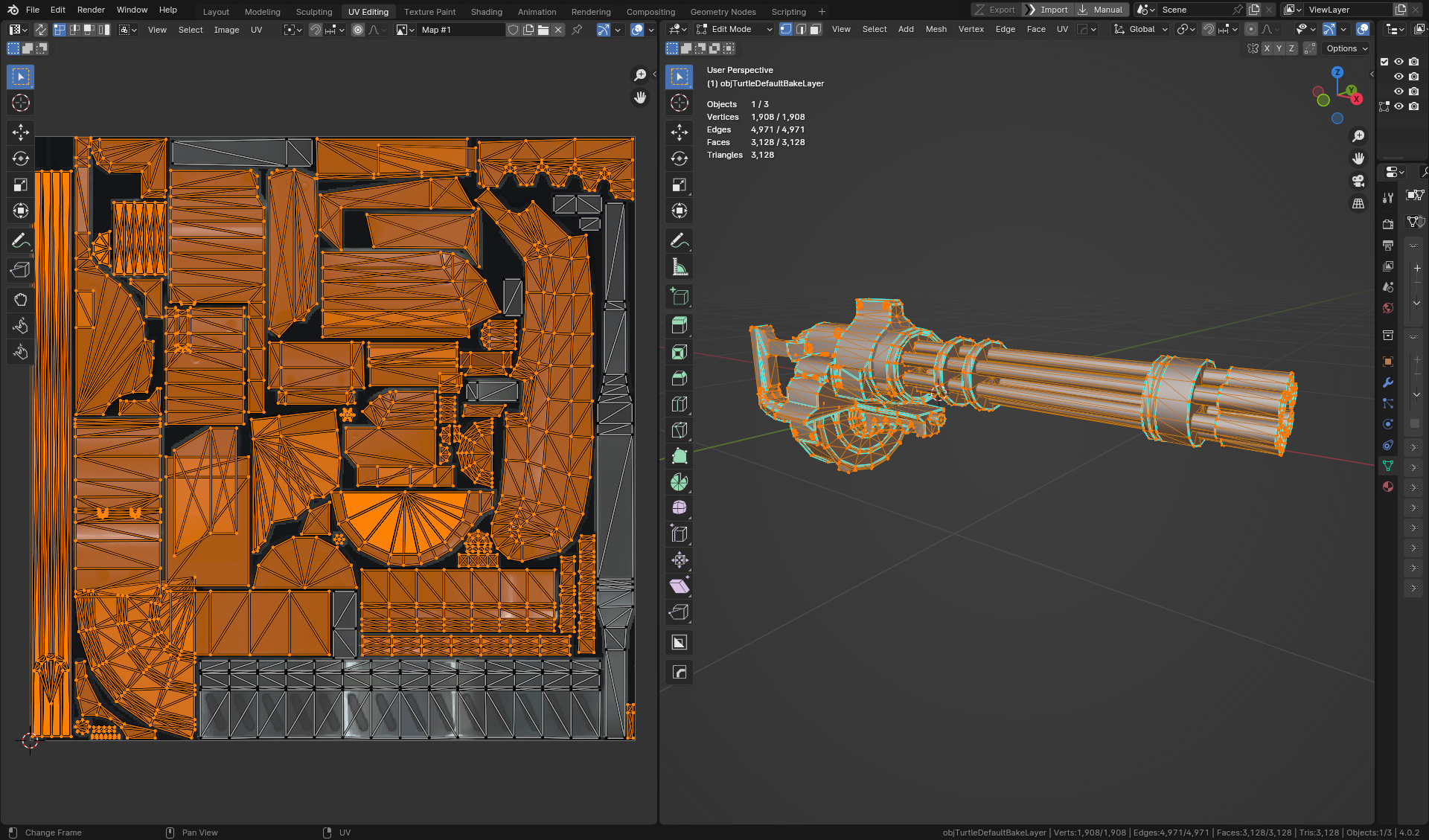 EVA Gatling gun hand-painted low poly Low-poly 3D model_8
