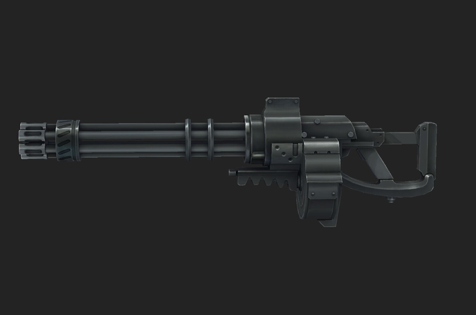 EVA Gatling gun hand-painted low poly Low-poly 3D model_3