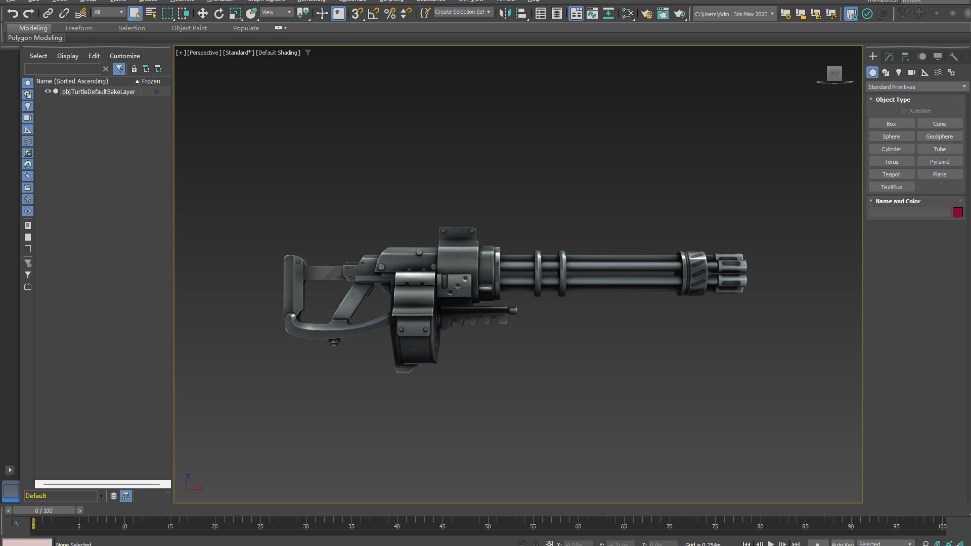 EVA Gatling gun hand-painted low poly Low-poly 3D model_12
