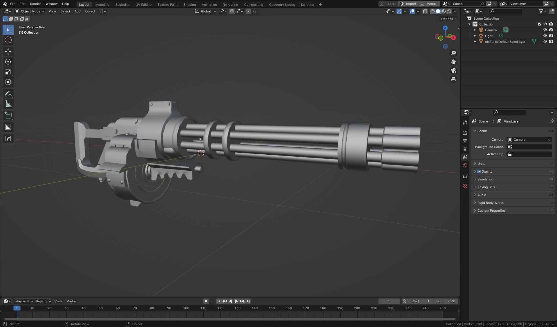 EVA Gatling gun hand-painted low poly Low-poly 3D model_14