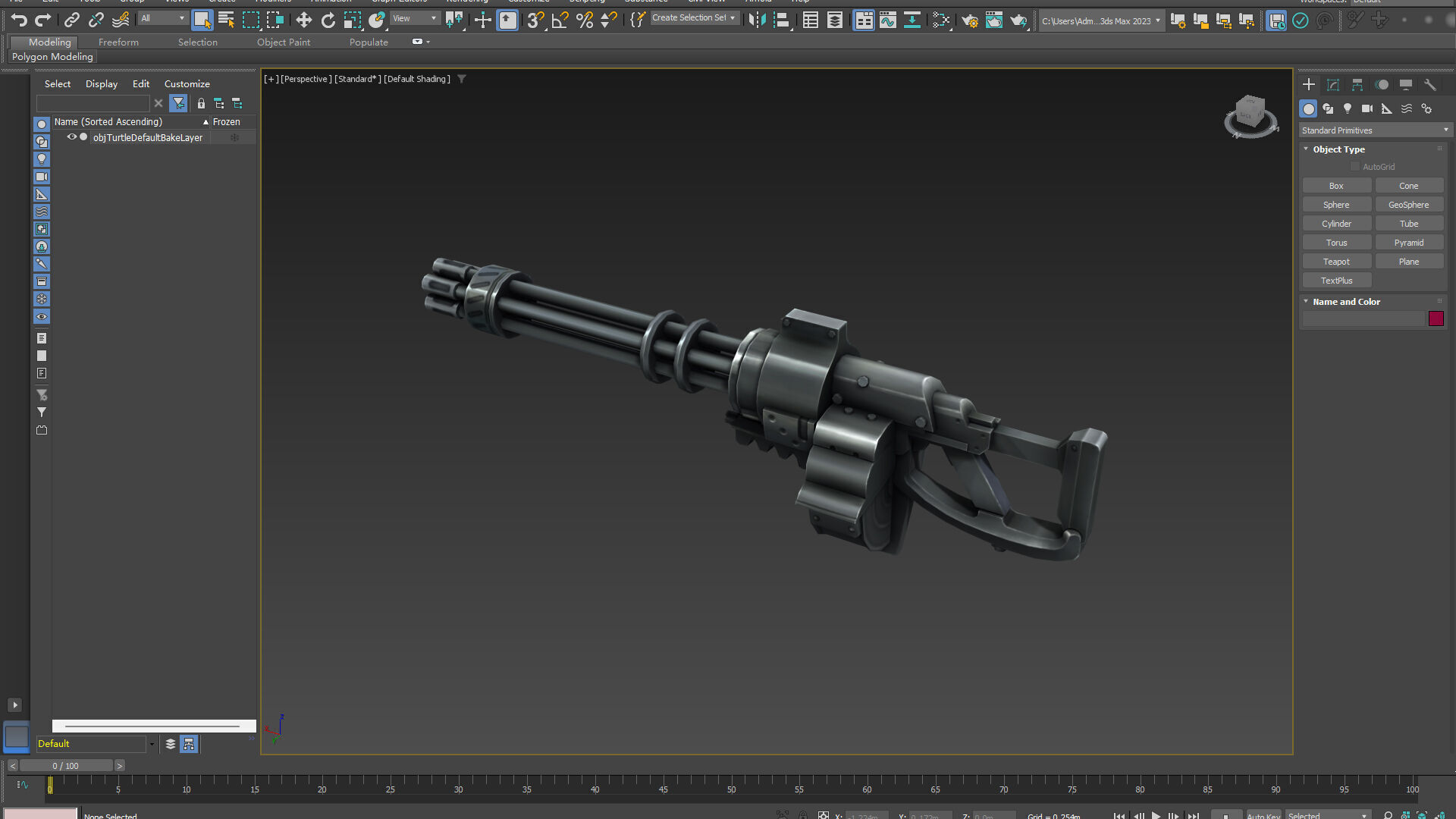 EVA Gatling gun hand-painted low poly Low-poly 3D model_10