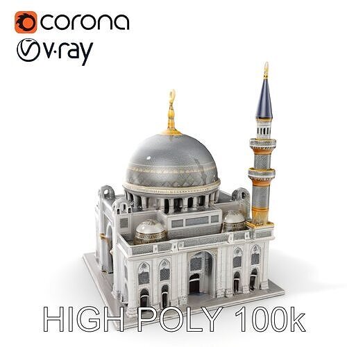 Majestic Mosque Architecture Model Pack Low-poly 3D model