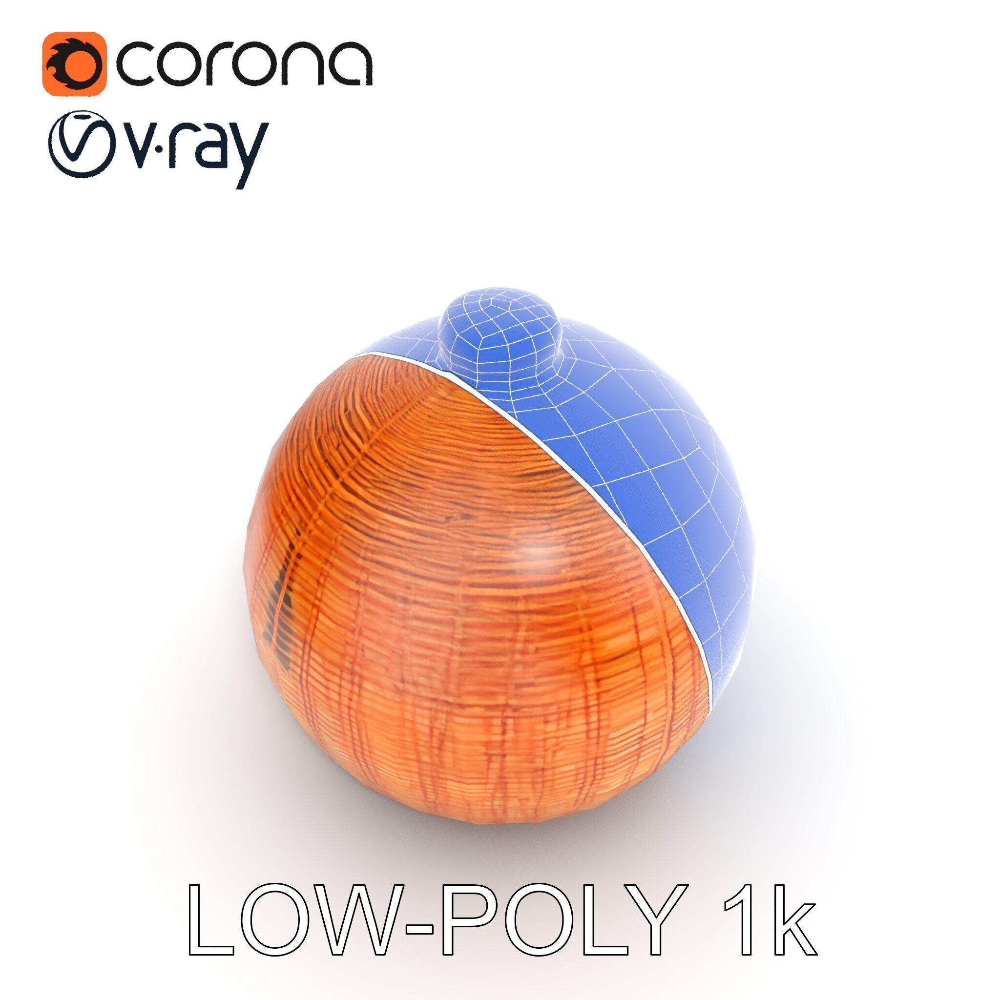 Wicker Pendant Lamp Model Pack Low-poly 3D model_23