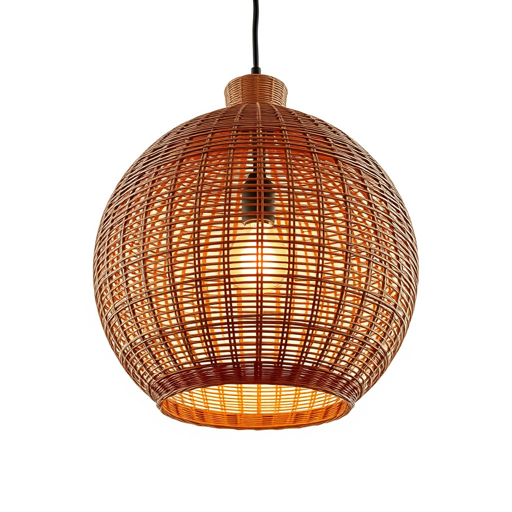 Wicker Pendant Lamp Model Pack Low-poly 3D model_2