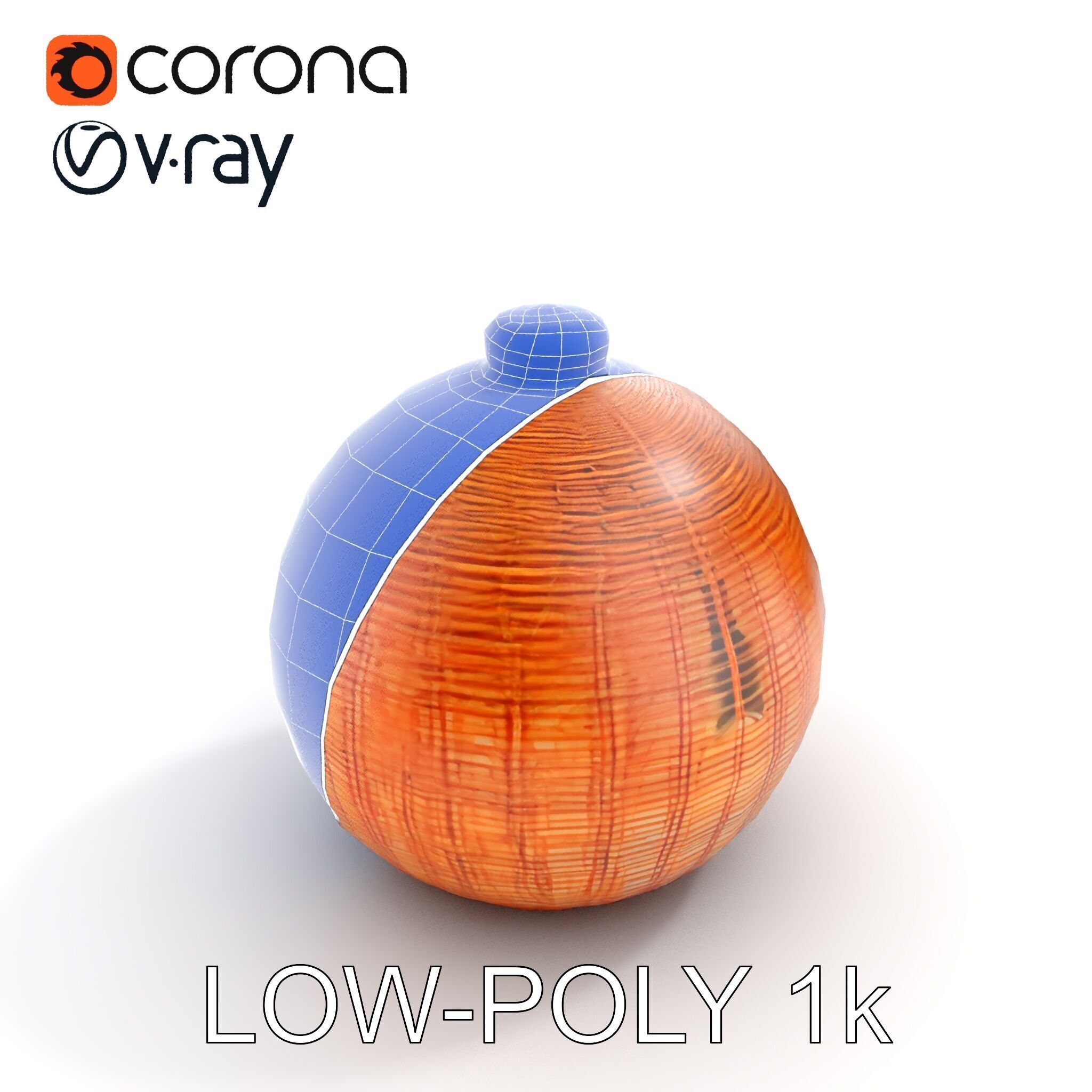 Wicker Pendant Lamp Model Pack Low-poly 3D model_28