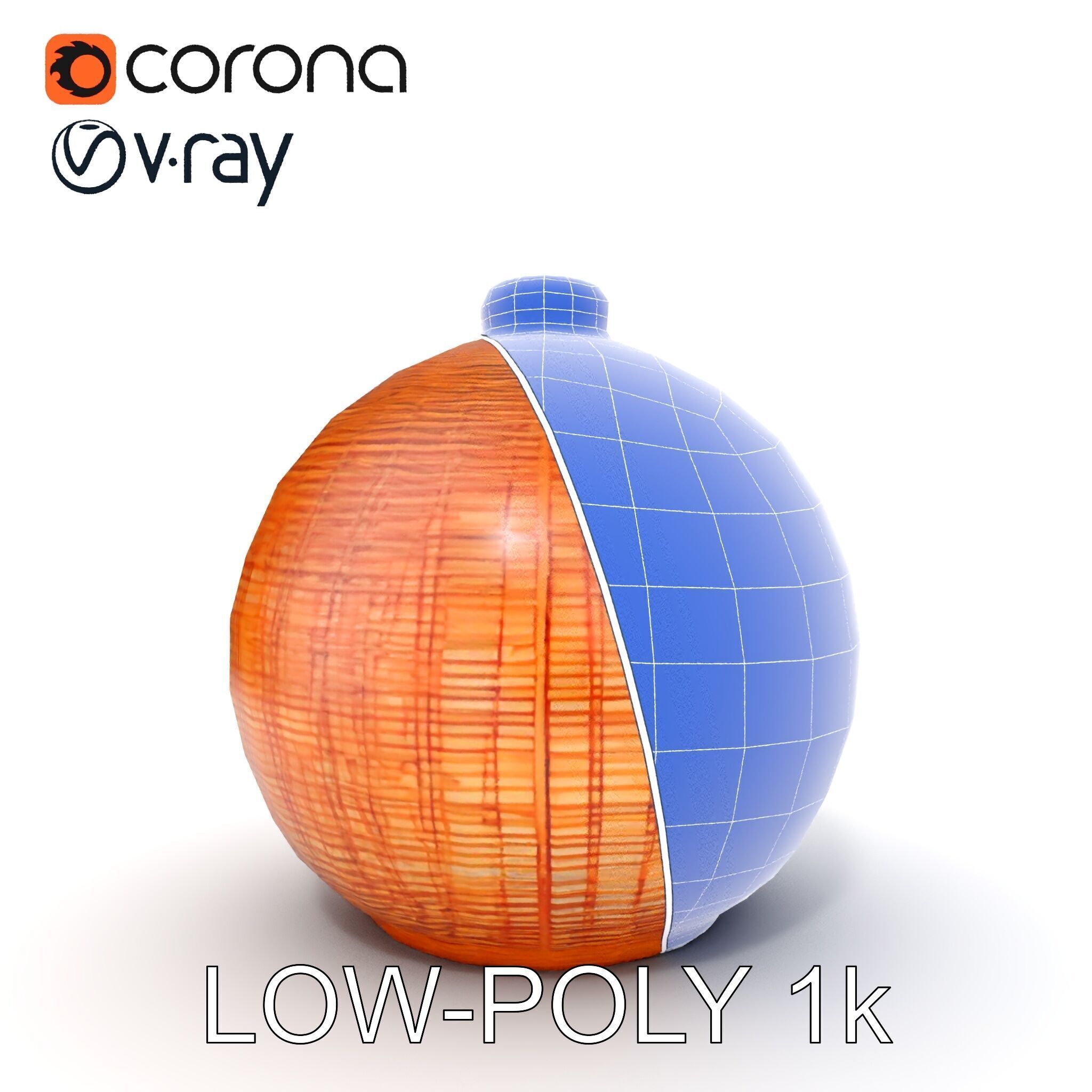 Wicker Pendant Lamp Model Pack Low-poly 3D model_25