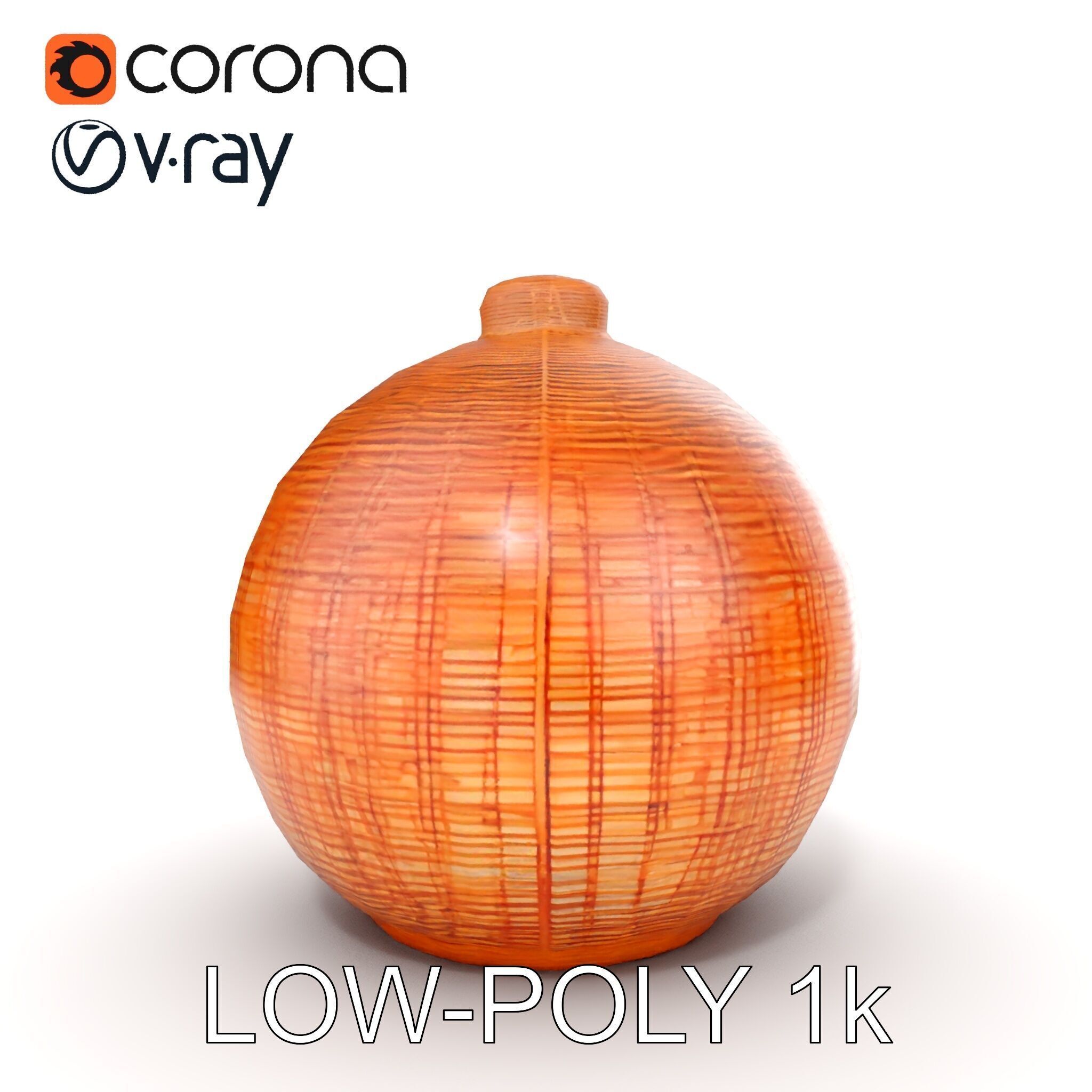 Wicker Pendant Lamp Model Pack Low-poly 3D model_17