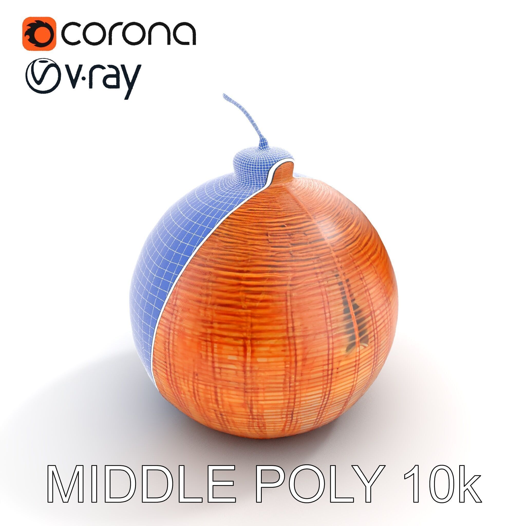 Wicker Pendant Lamp Model Pack Low-poly 3D model_30