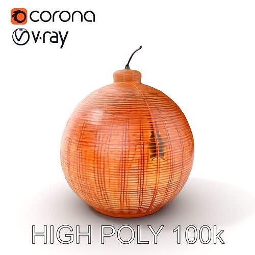 Wicker Pendant Lamp Model Pack Low-poly 3D model