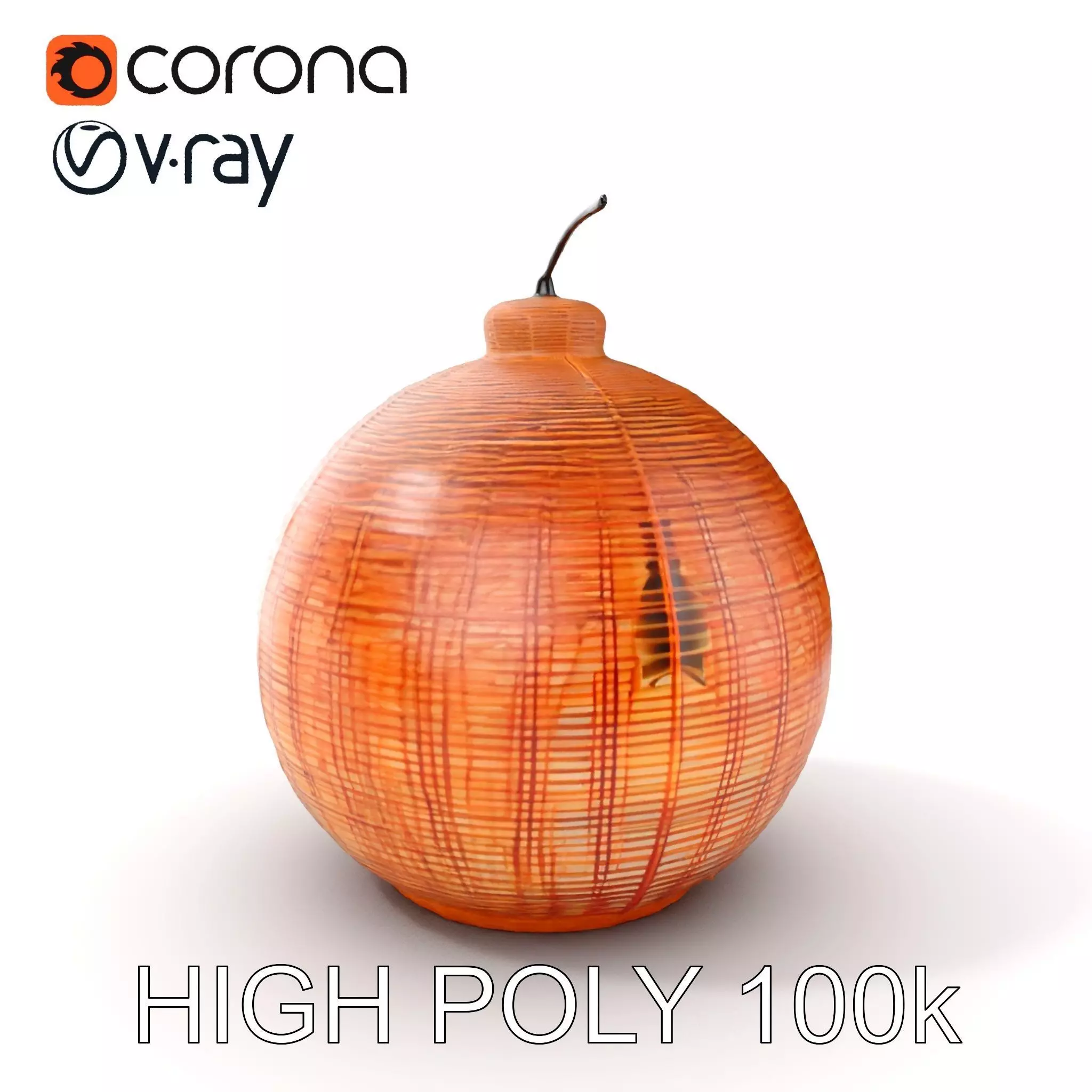 Wicker Pendant Lamp Model Pack Low-poly 3D model_0