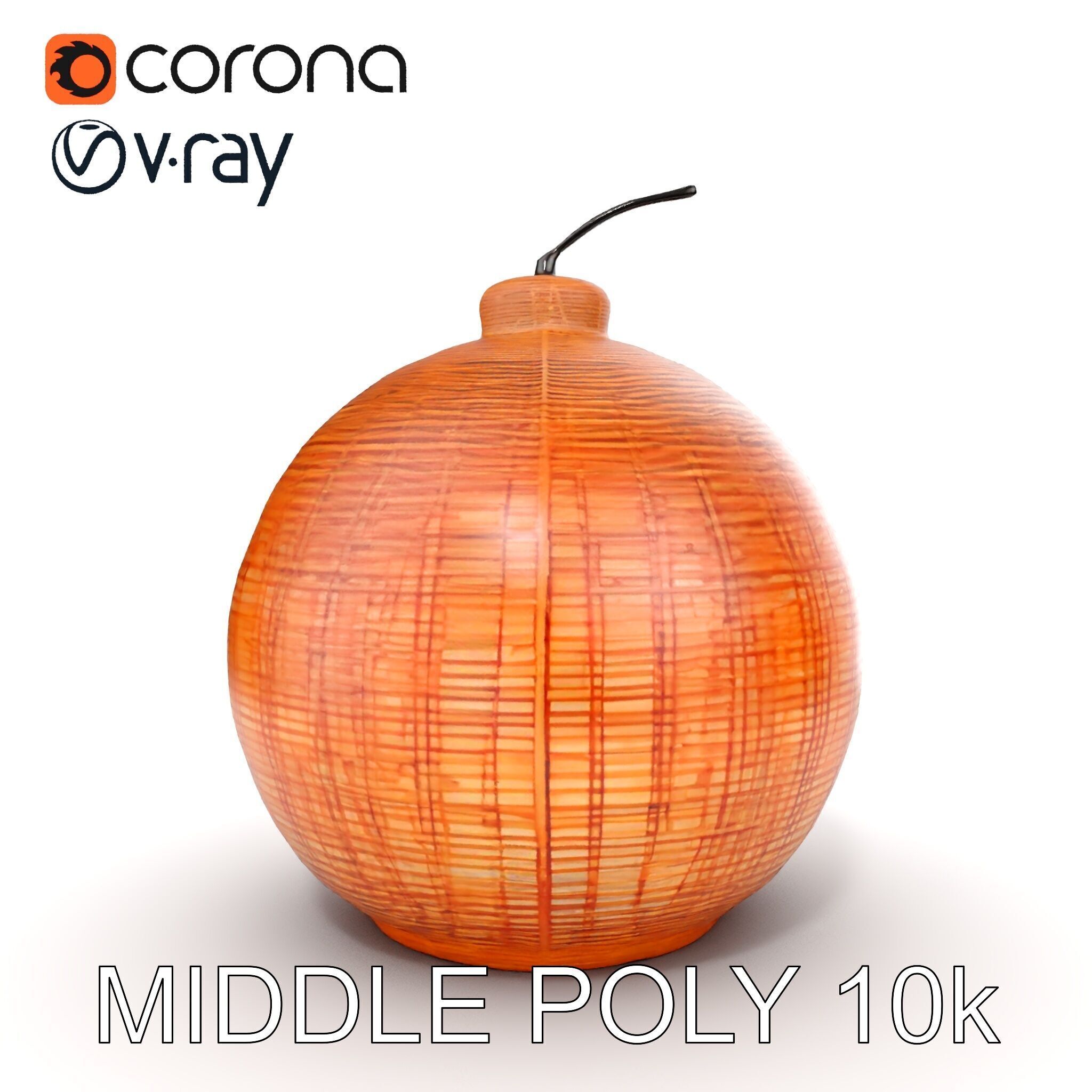 Wicker Pendant Lamp Model Pack Low-poly 3D model_16