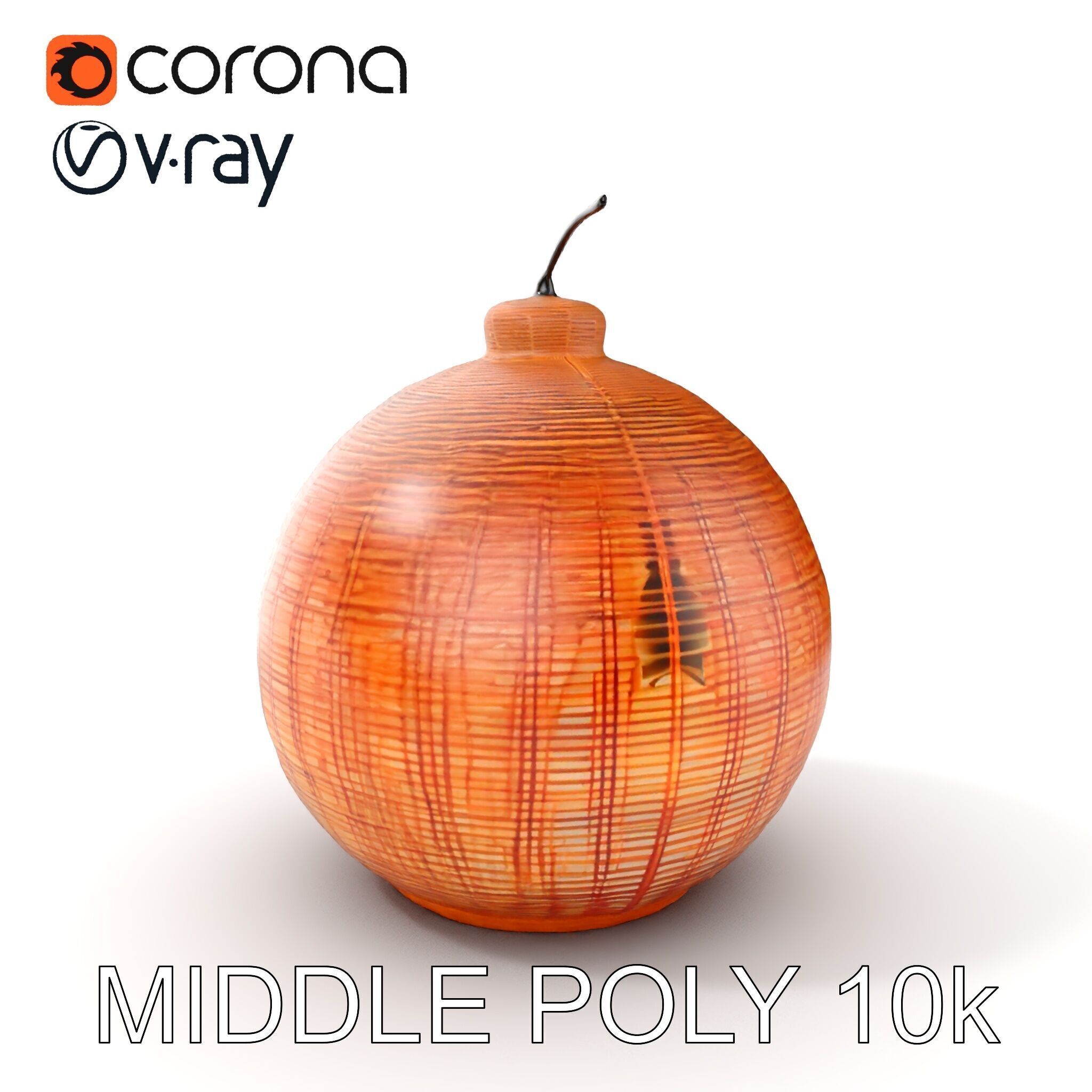 Wicker Pendant Lamp Model Pack Low-poly 3D model_11