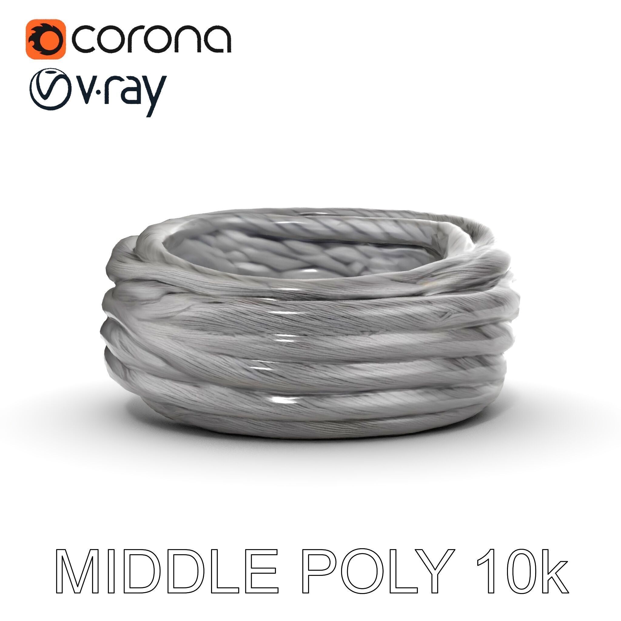 Twisted Steel Cable Model Pack for Industrial and Architectur... Low-poly 3D model_23