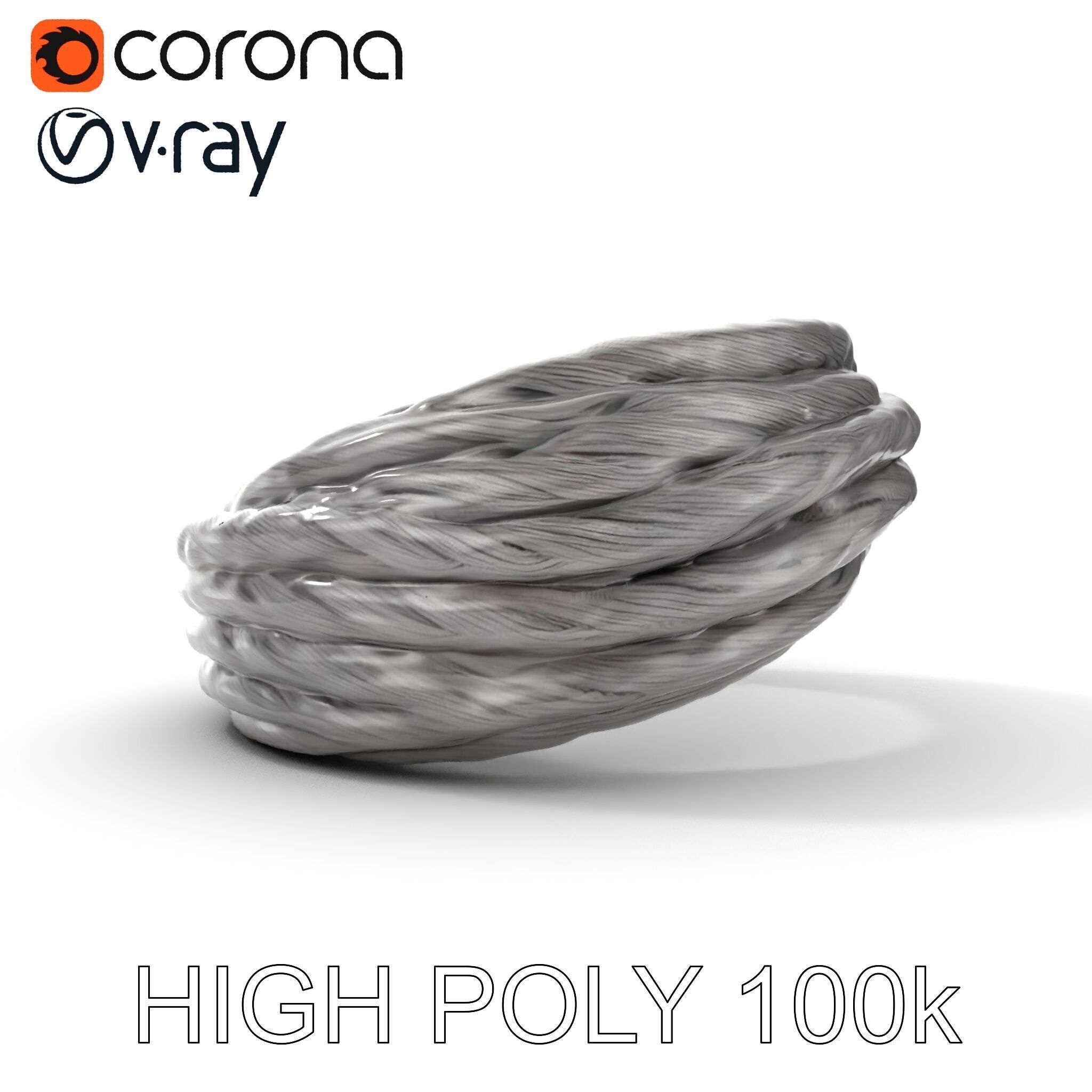 Twisted Steel Cable Model Pack for Industrial and Architectur... Low-poly 3D model_19