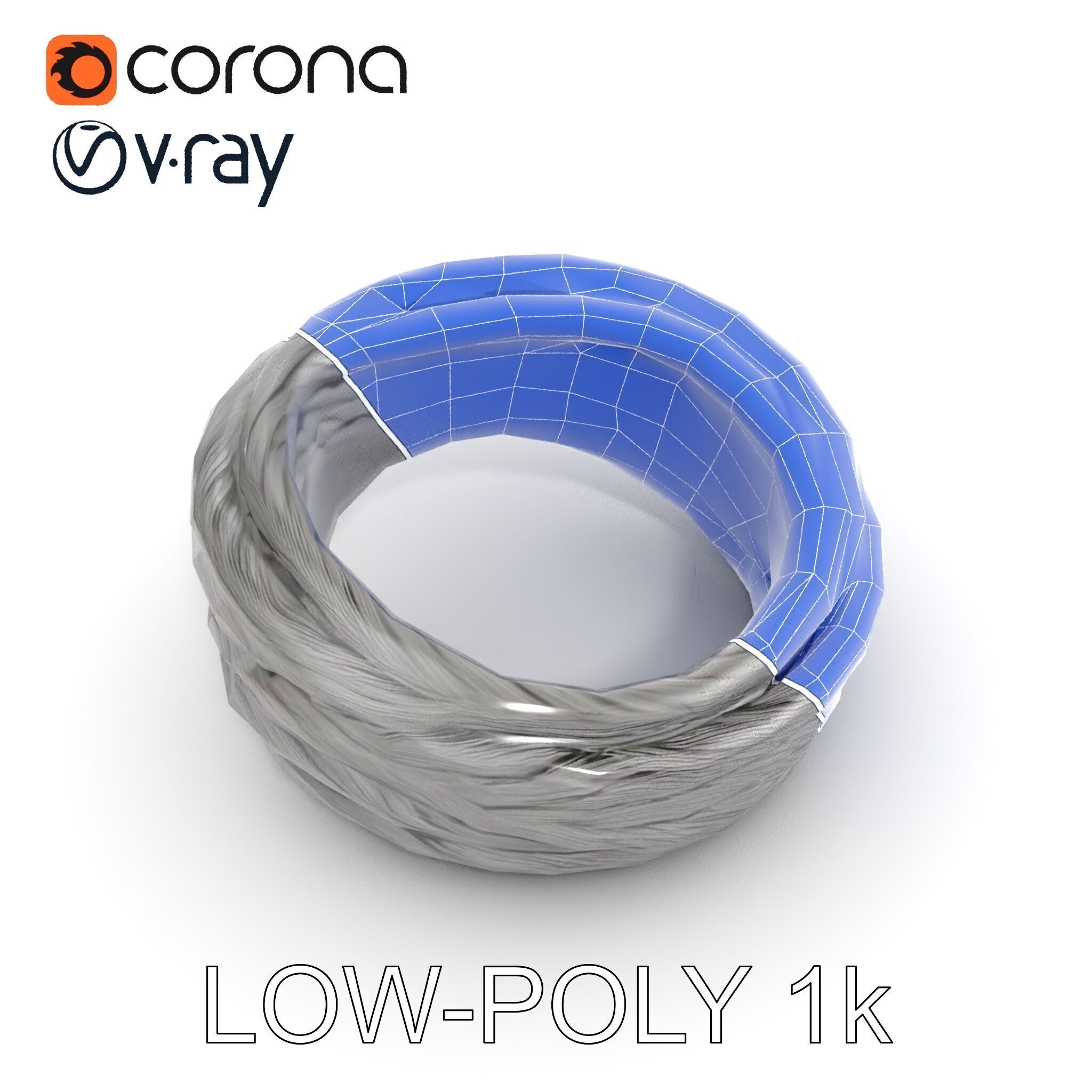 Twisted Steel Cable Model Pack for Industrial and Architectur... Low-poly 3D model_32