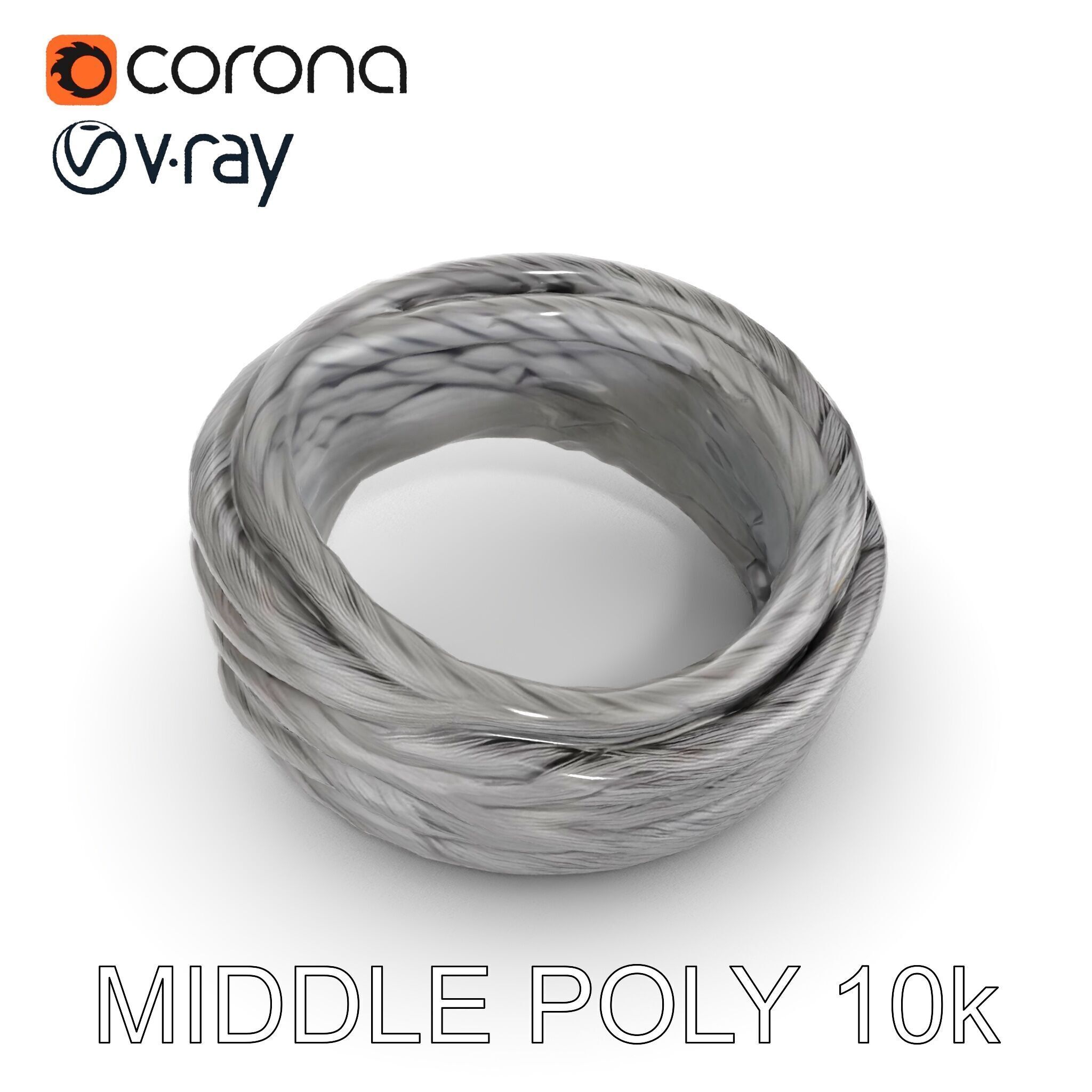 Twisted Steel Cable Model Pack for Industrial and Architectur... Low-poly 3D model_15