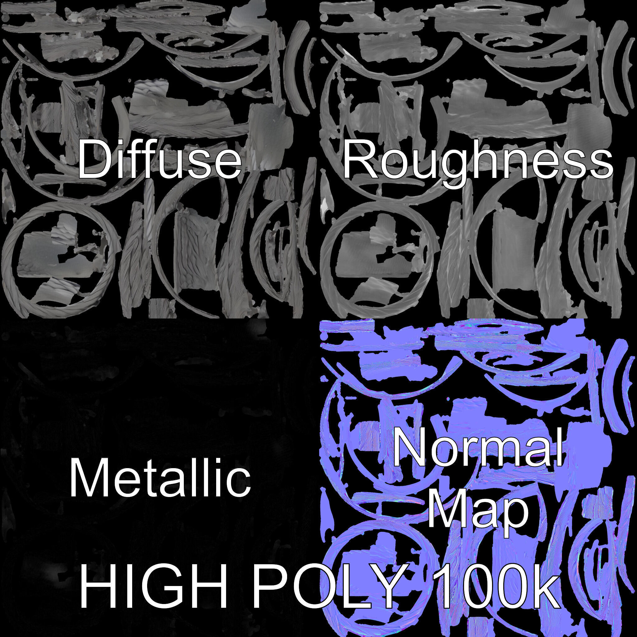 Twisted Steel Cable Model Pack for Industrial and Architectur... Low-poly 3D model_4