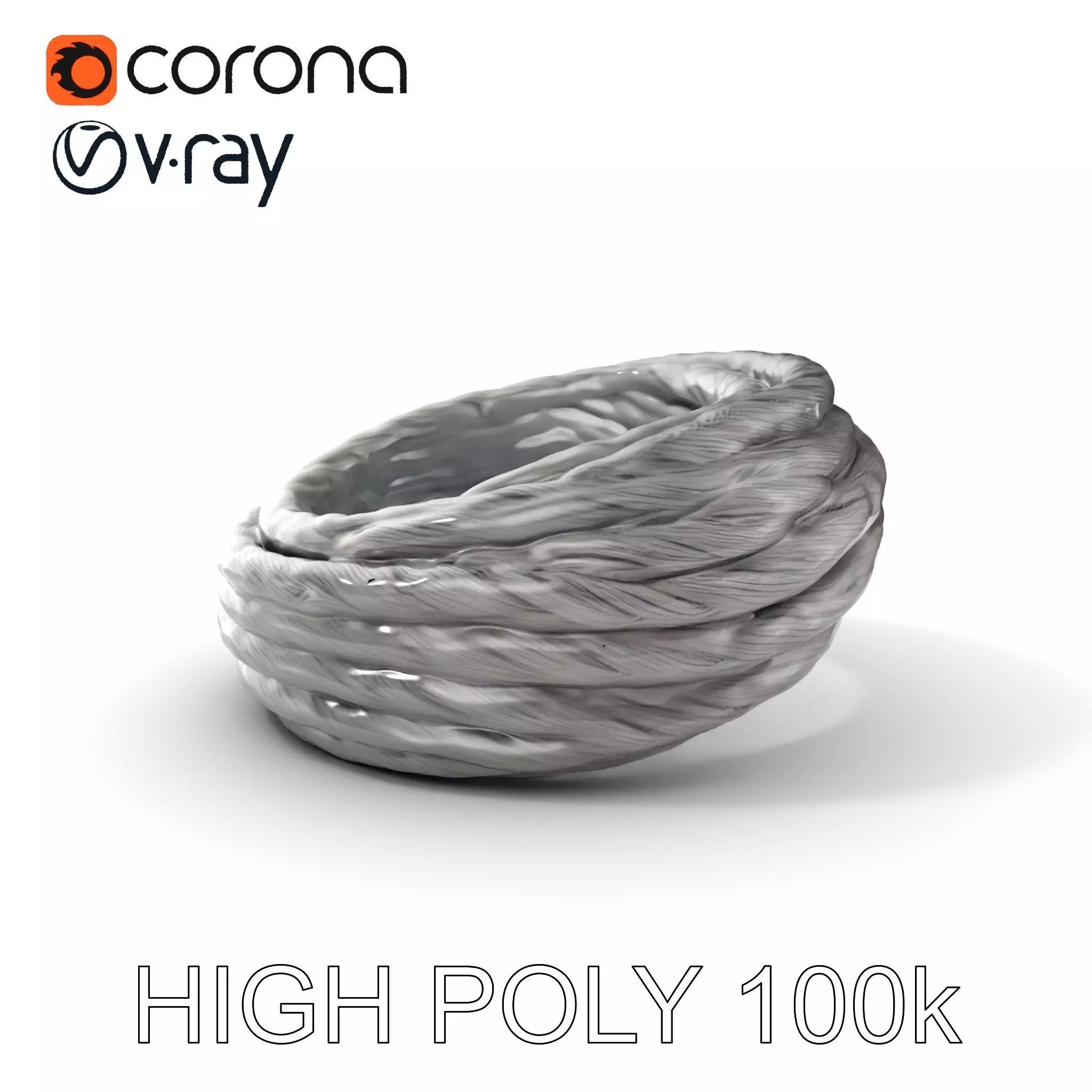 Twisted Steel Cable Model Pack for Industrial and Architectur... Low-poly 3D model_0