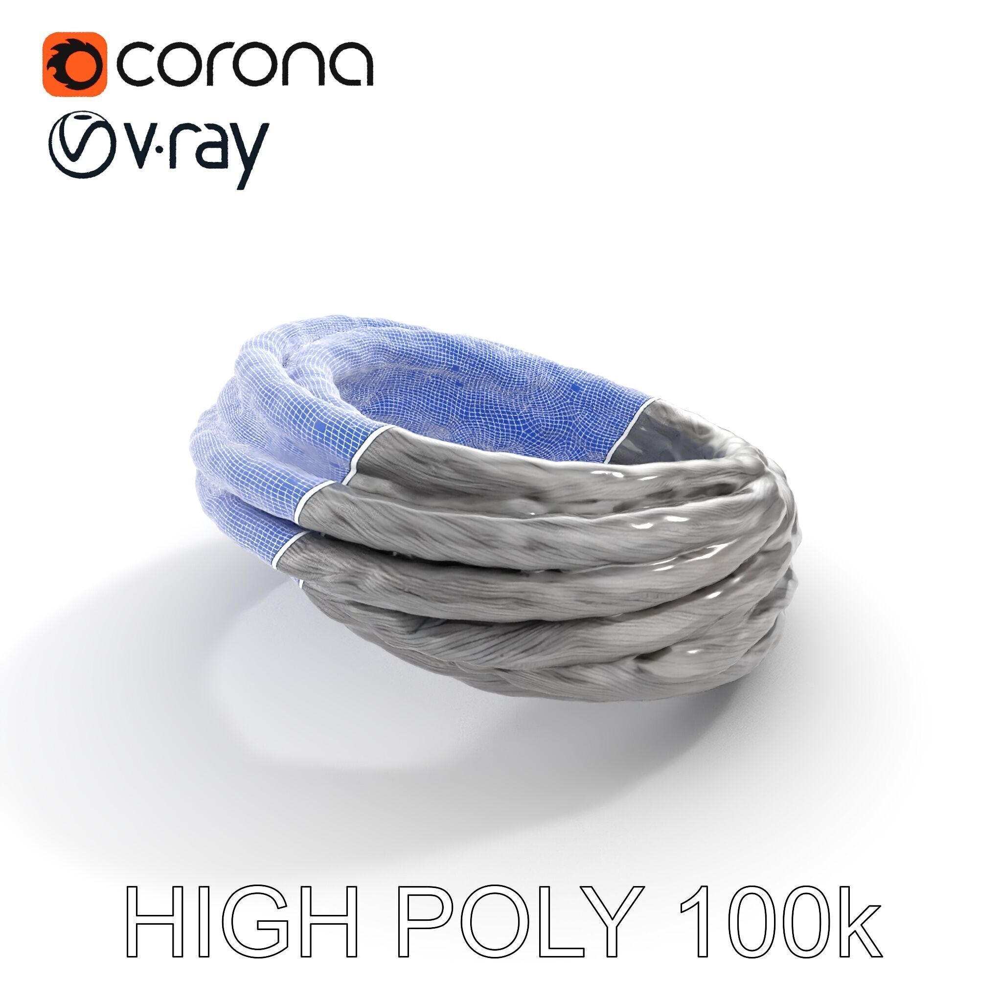 Twisted Steel Cable Model Pack for Industrial and Architectur... Low-poly 3D model_33