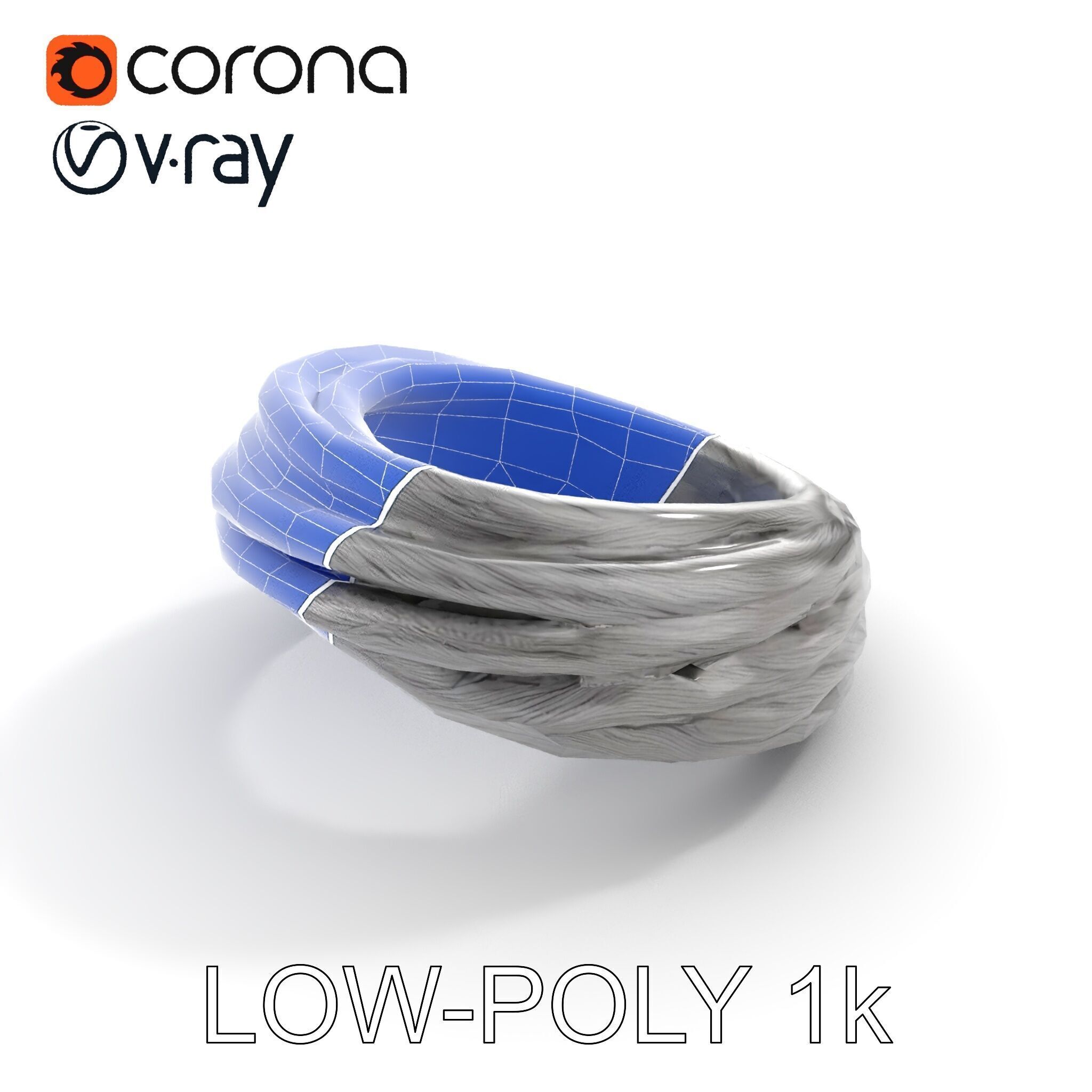 Twisted Steel Cable Model Pack for Industrial and Architectur... Low-poly 3D model_16