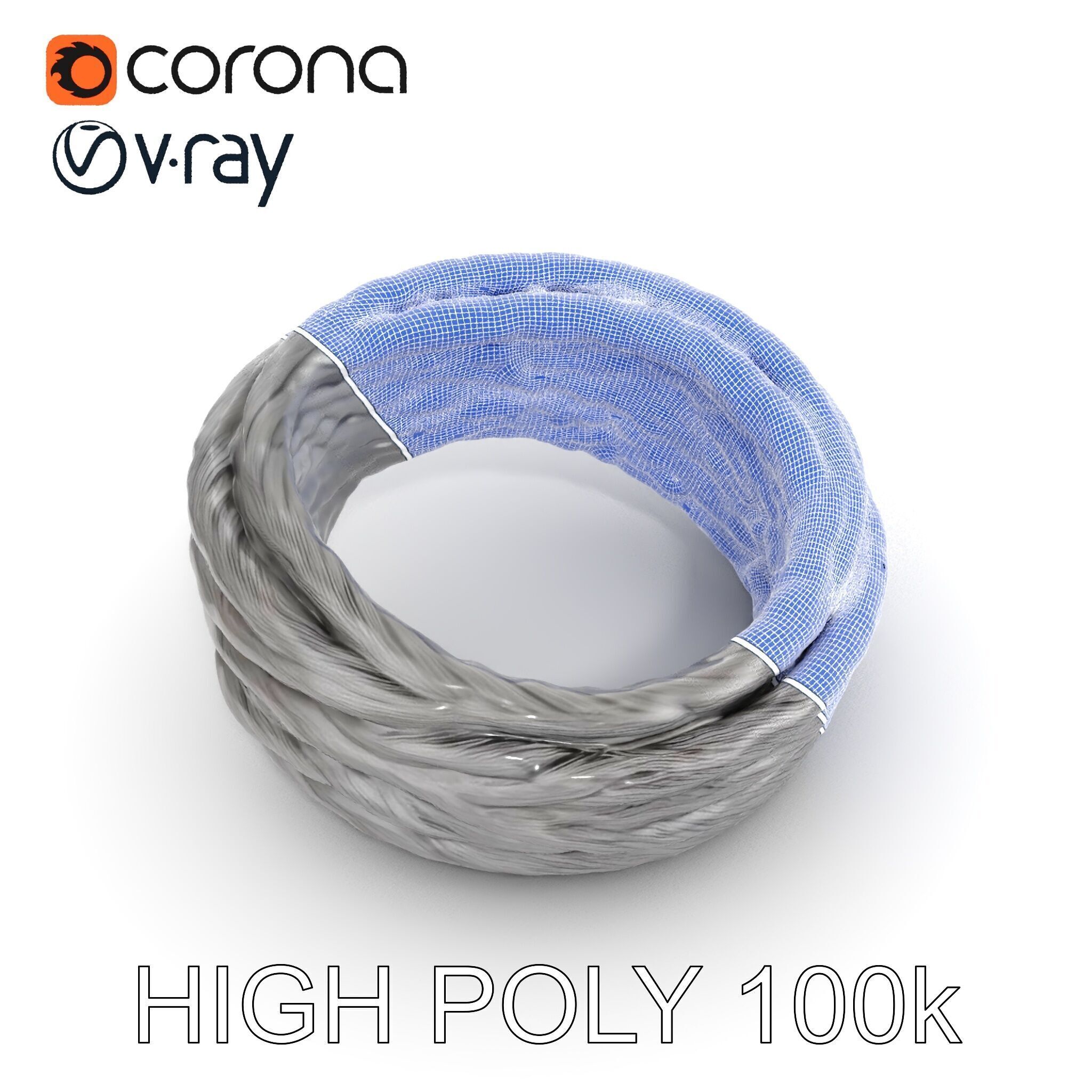 Twisted Steel Cable Model Pack for Industrial and Architectur... Low-poly 3D model_36