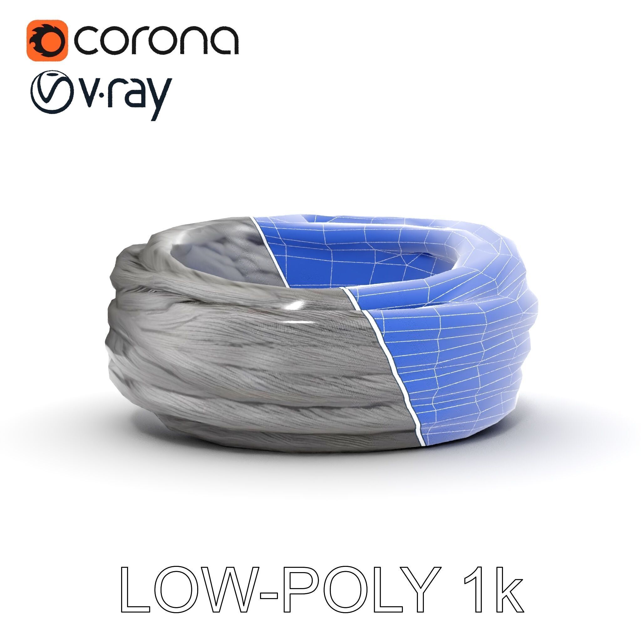 Twisted Steel Cable Model Pack for Industrial and Architectur... Low-poly 3D model_18