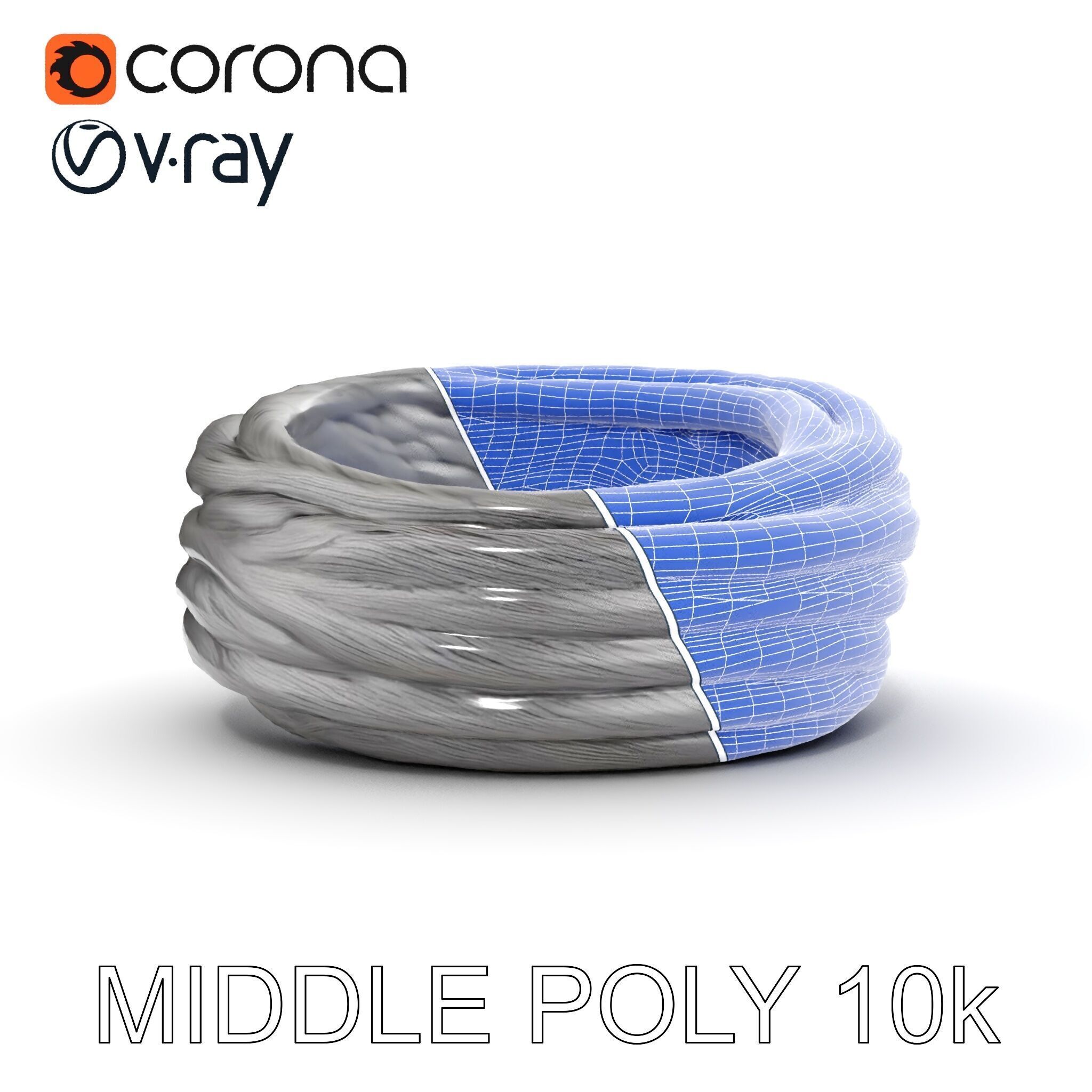 Twisted Steel Cable Model Pack for Industrial and Architectur... Low-poly 3D model_31