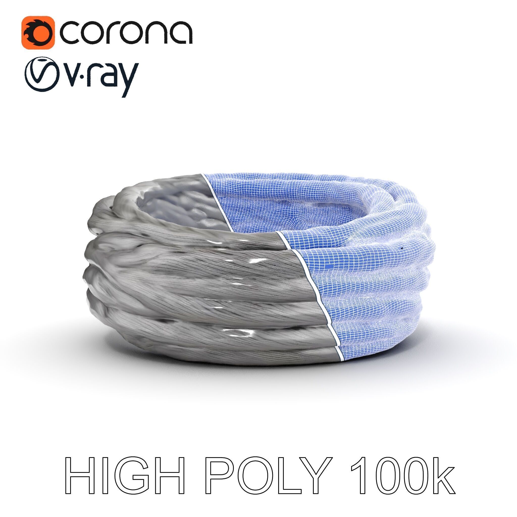 Twisted Steel Cable Model Pack for Industrial and Architectur... Low-poly 3D model_22