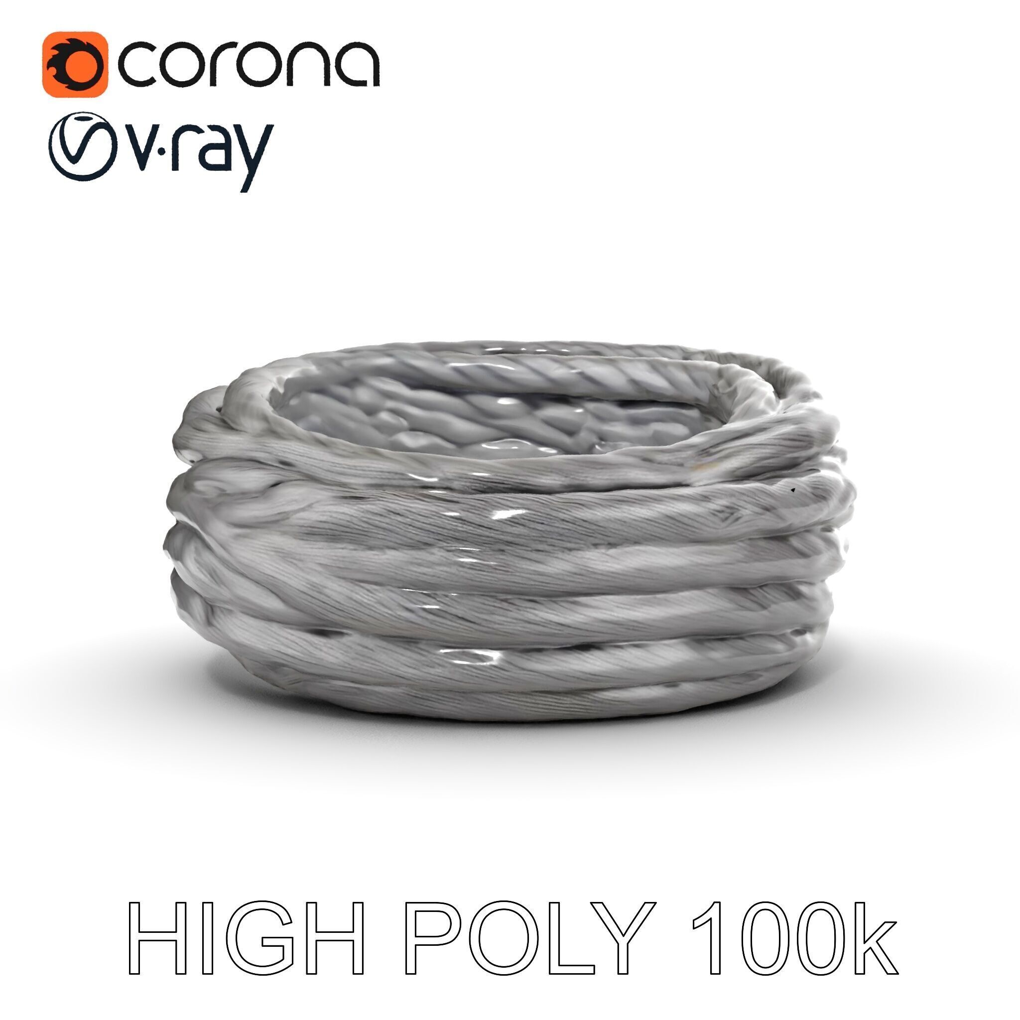 Twisted Steel Cable Model Pack for Industrial and Architectur... Low-poly 3D model_25