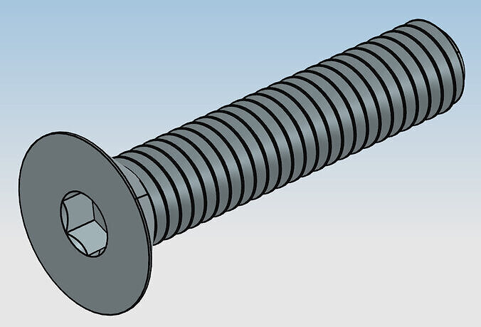 Hex drive flat head screw M4 3D print model