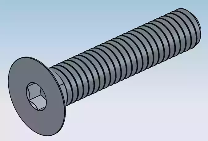 Hex drive flat head screw M4 3D print model