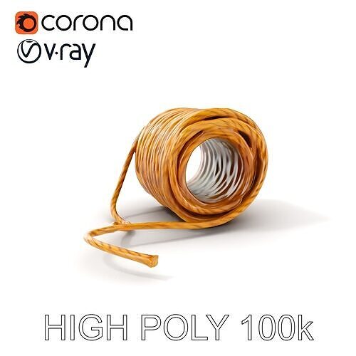 Rope Coil model pack for versatile D applications Low-poly 3D model