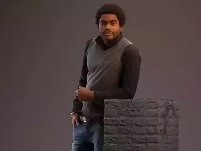 00041Andres002 Posing Man Pre Posed 3D Model