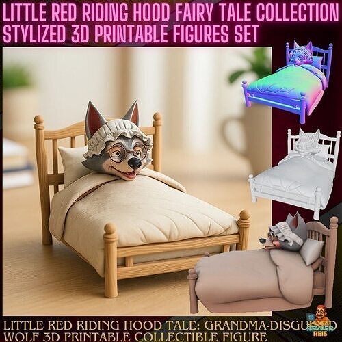  Grandma Disguised Wolf 3D Printable Collectible Figure 3D print model