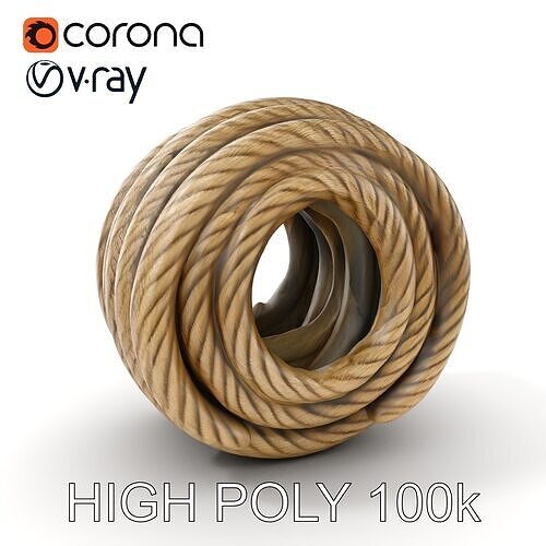 Rope Coil Model Pack  Detailed D Rope Textures Low-poly 3D model