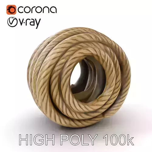Rope Coil Model Pack  Detailed D Rope Textures Low-poly 3D model