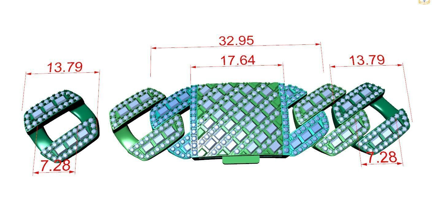 Cuban bracelet mix bagute 3D print model_7