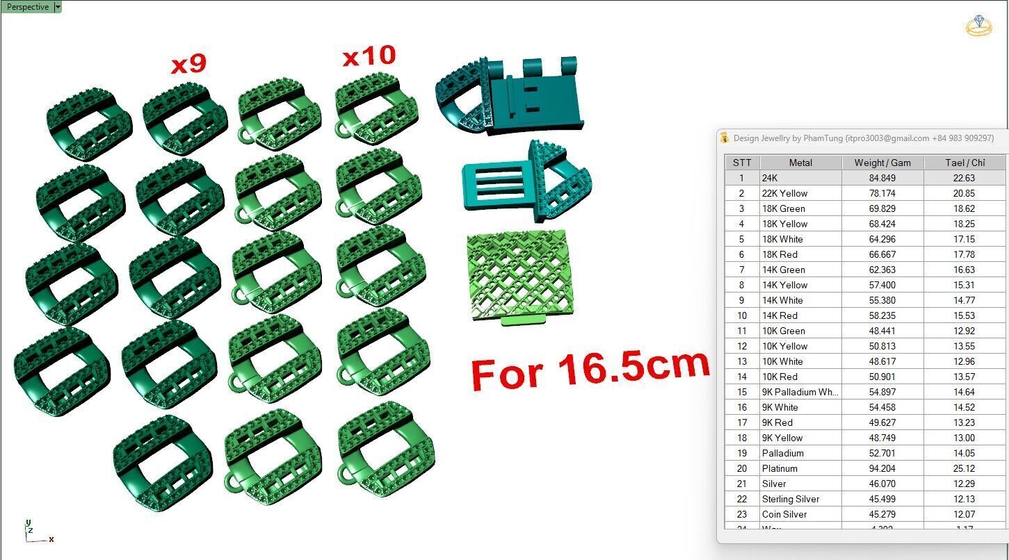 Cuban bracelet mix bagute 3D print model_10