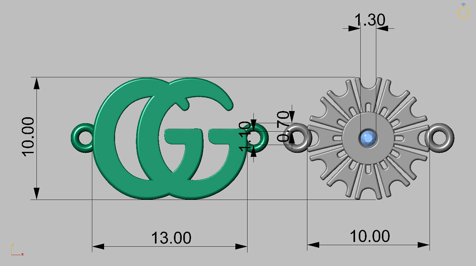 GG Bracelet 3D print model_8