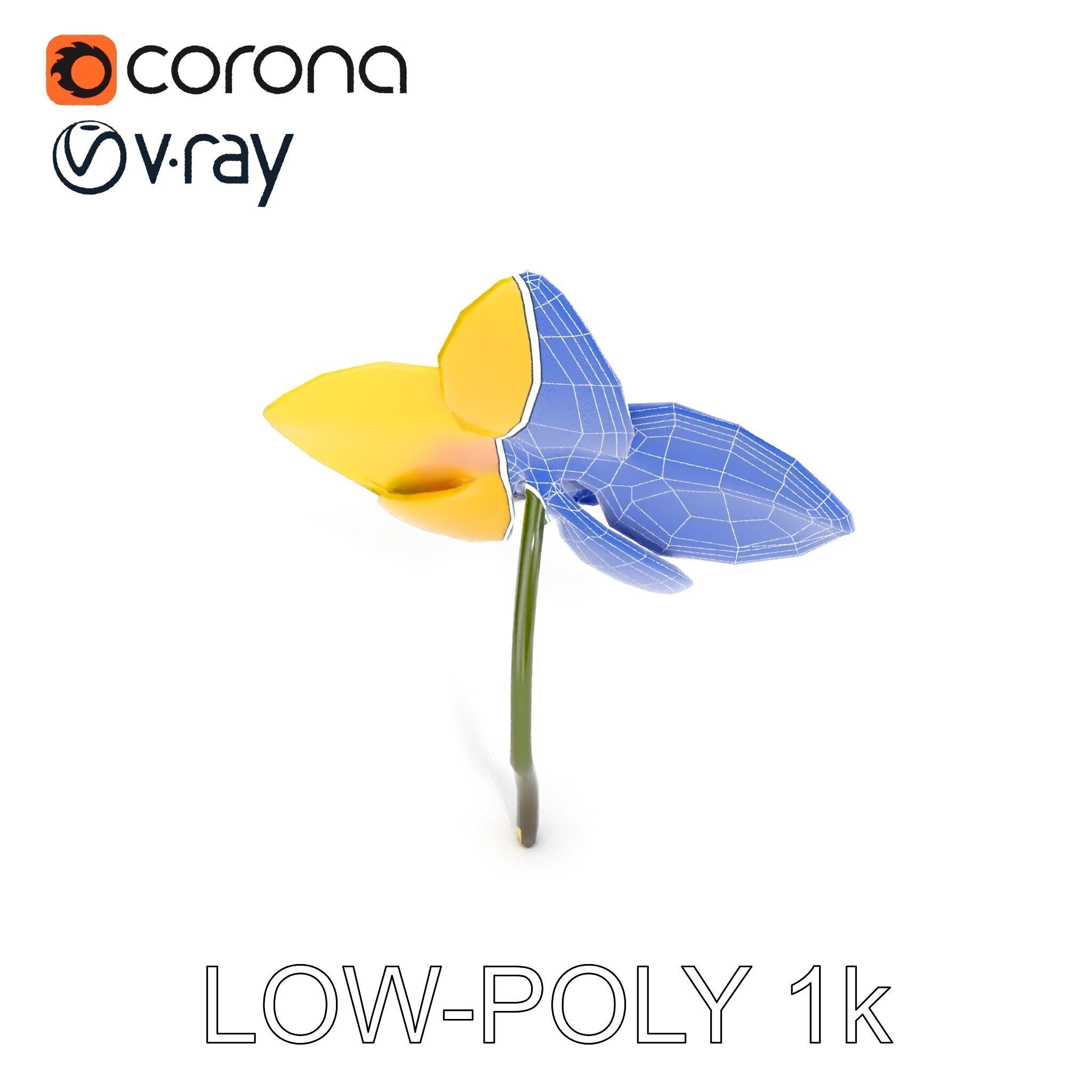 Orchid Flower Model Pack with PBR Textures Low-poly 3D model_18