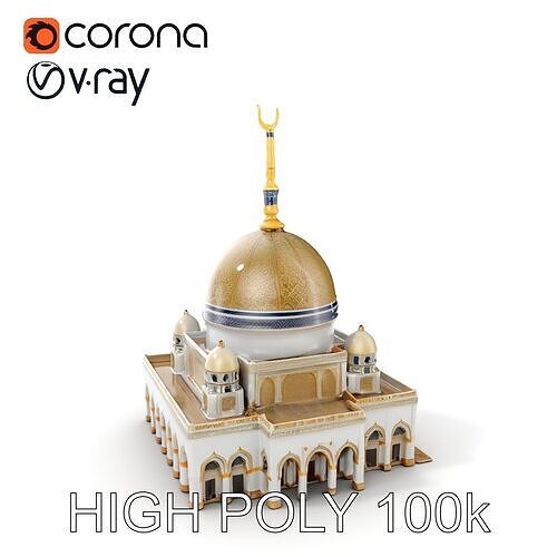 Ornate Mosque Architecture Model Pack Low-poly 3D model