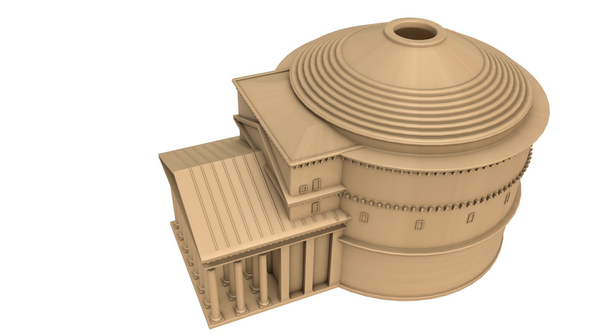 Roman Pantheon Building 3D model_2