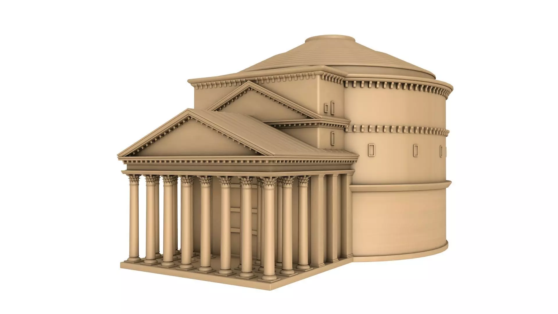 Roman Pantheon Building 3D model_0