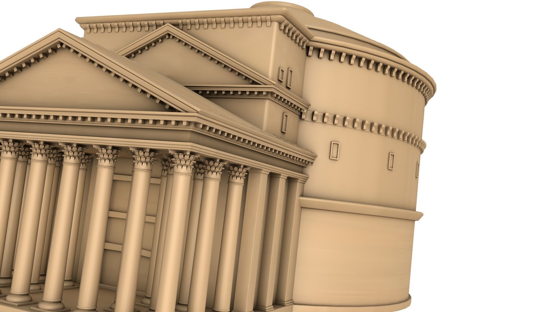 Roman Pantheon Building 3D model_1