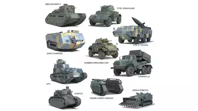 10 Military Vehicles Collection v4