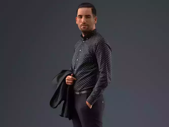  00042Skander006 Business Man Pre Posed 3D Model 3D model