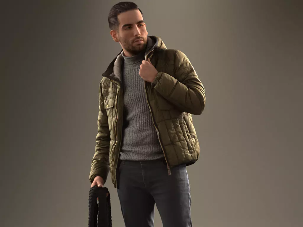 00044Skander002 Fashionable Standing Man Pre Posing 3D Model 3D model