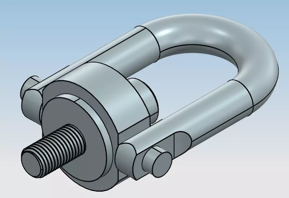 M16 hoist ring 3D print model_0