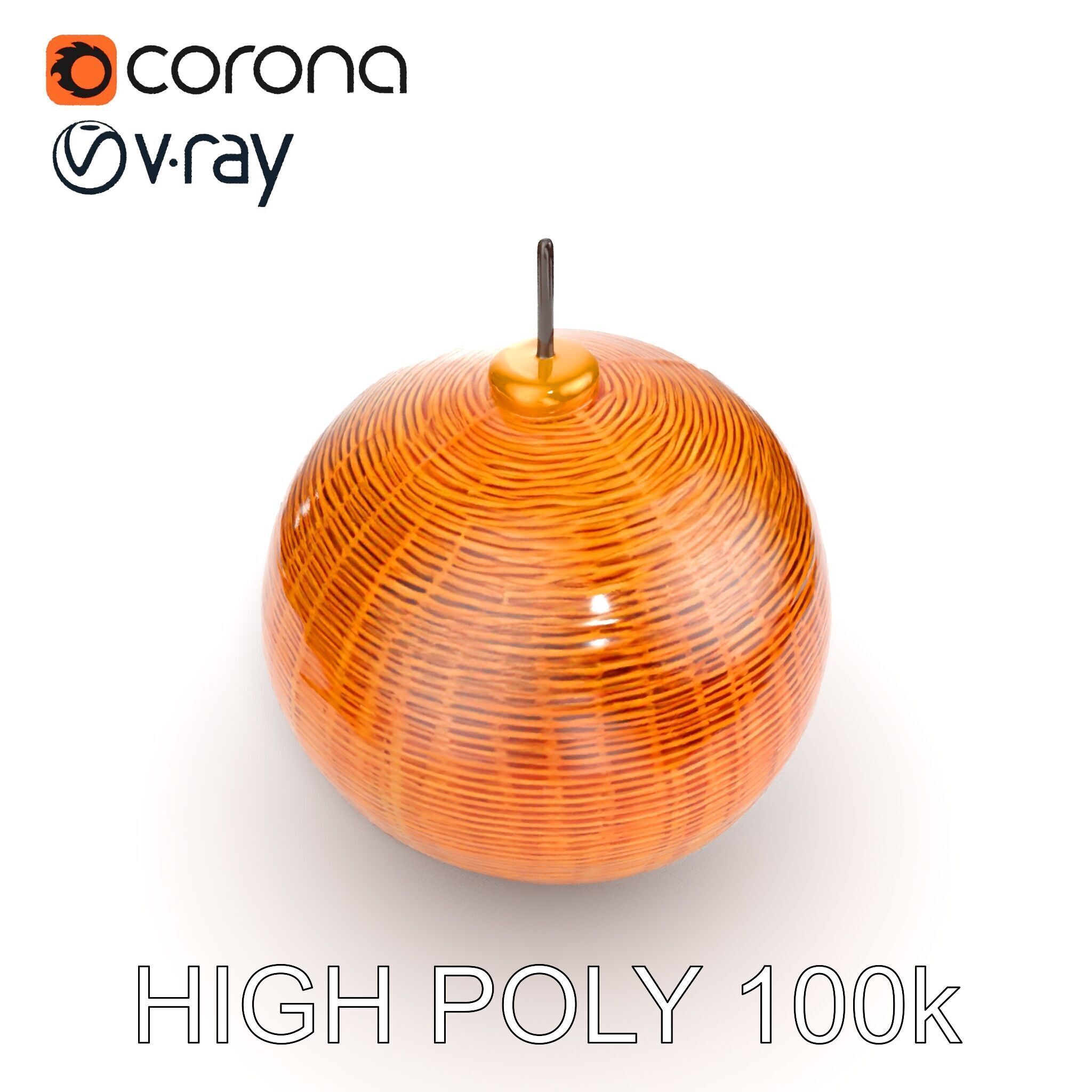 Wicker Pendant Light model pack for interior decoration Low-poly 3D model_16