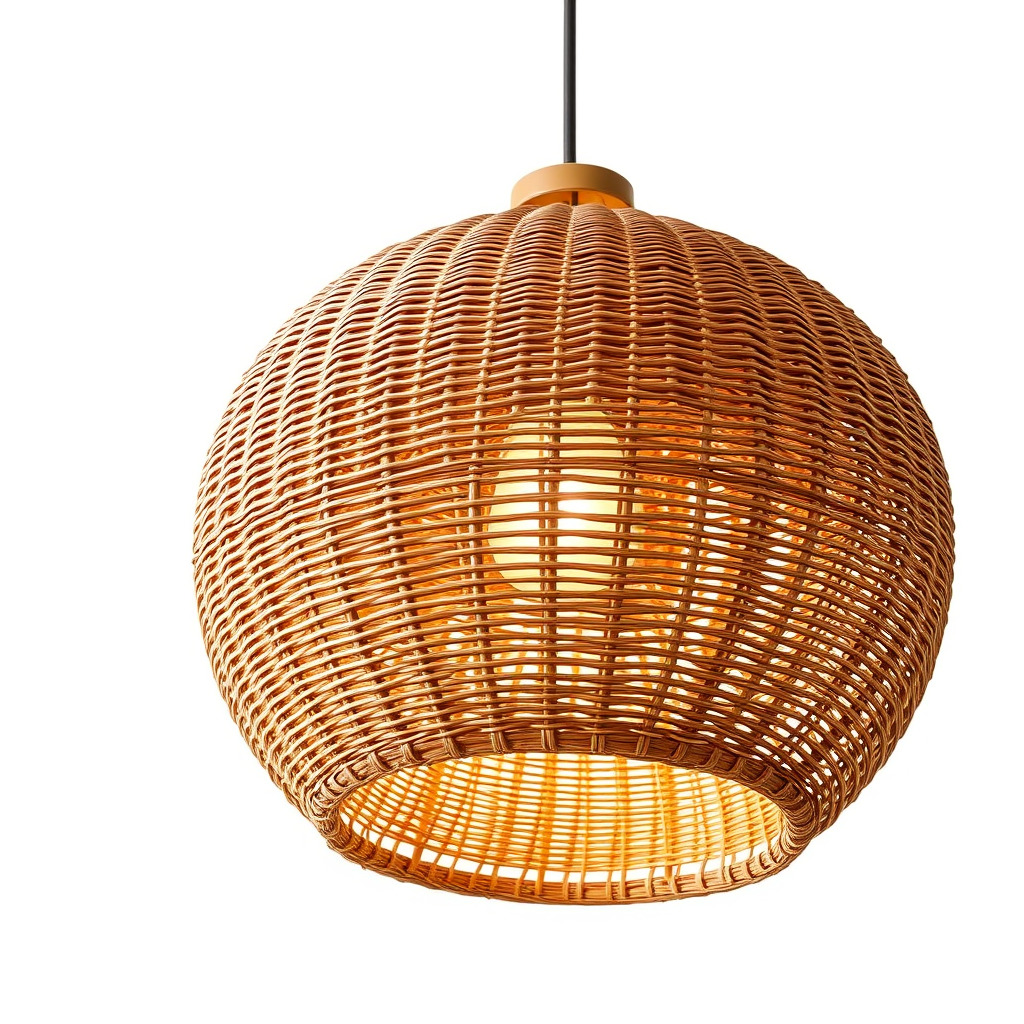 Wicker Pendant Light model pack for interior decoration Low-poly 3D model_3